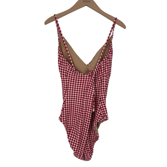 Old Navy Red Gingham One Piece Swimsuit V Neck size 2X NWT - Picture 7 of 12